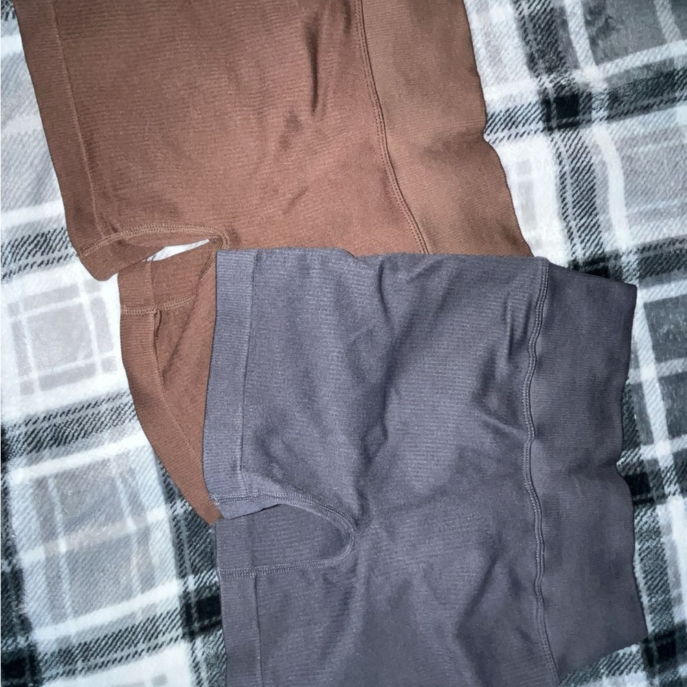 Women's Athletic Shorts - Brown and Gray